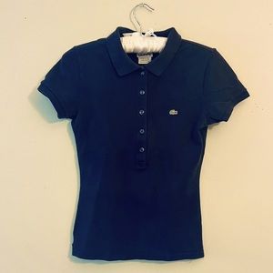 || LACOSTE POLO SHIRT || V-NECK || NAVY ||